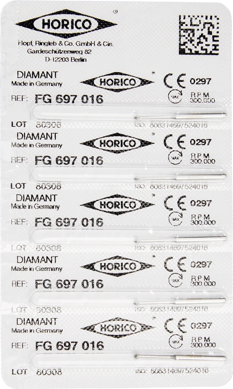 Diamantschleifer 697  Packung  5 Stück FG, Figur 697, ISO 016