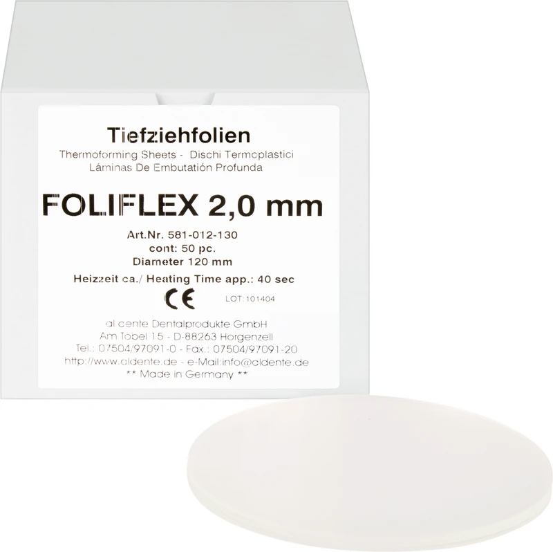 Foliflex  Packung  50 Stück transparent, Ø 120 mm, Stärke 2 mm