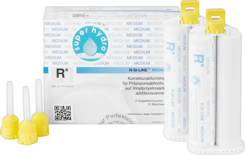 R-SI-LINE® MEDIUM SH  Packung  2 x 50 ml Doppelkartusche inklusive 12 Mischkanülen LN