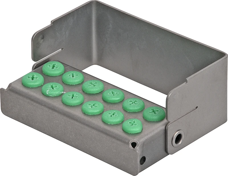 PLUG IN  Stück  für 12 Instrumente (2 Reihen a 6 Löcher), grün, 6,3 x 2,5 x 3 cm