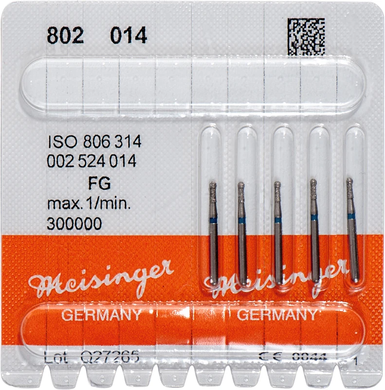 Diamanten 802  Packung  5 Stück blau mittel, FG, Figur 002 Kugel, 3,5 mm, ISO 014