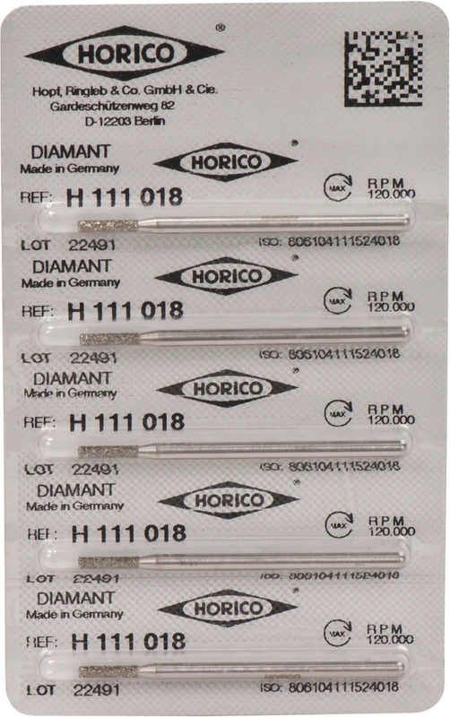 Diamantschleifer H 111  Packung  5 Stück HP, Figur 111, 8 mm, ISO 018