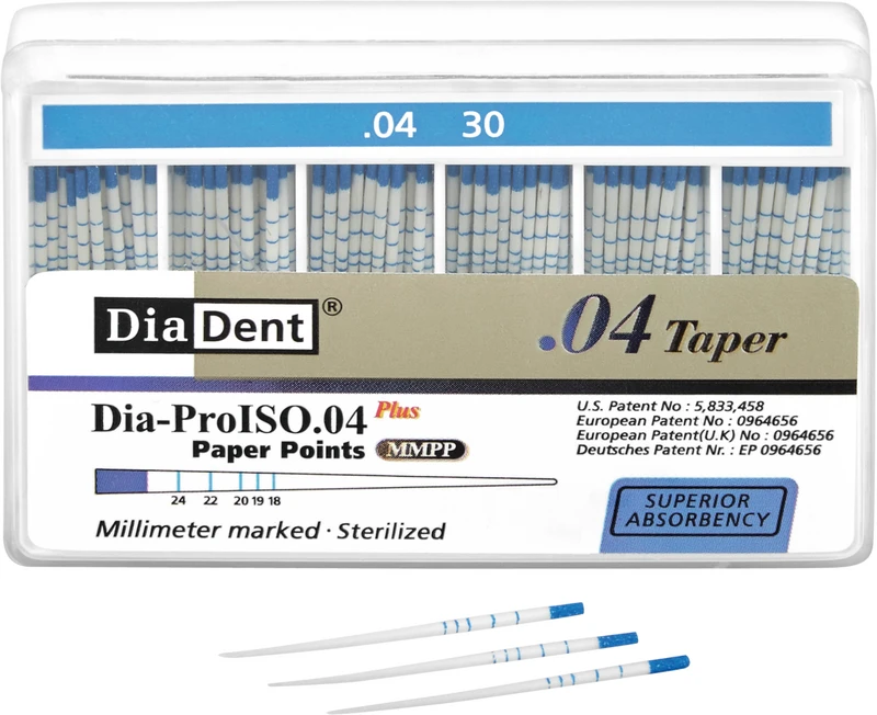 DiaDent® Dia-Pro Paper Points  Packung  100 Stück Taper.04, ISO 030