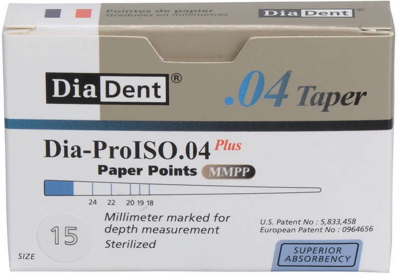 DiaDent® Dia-Pro Paper Points  Packung  100 Stück Taper.04, ISO 015