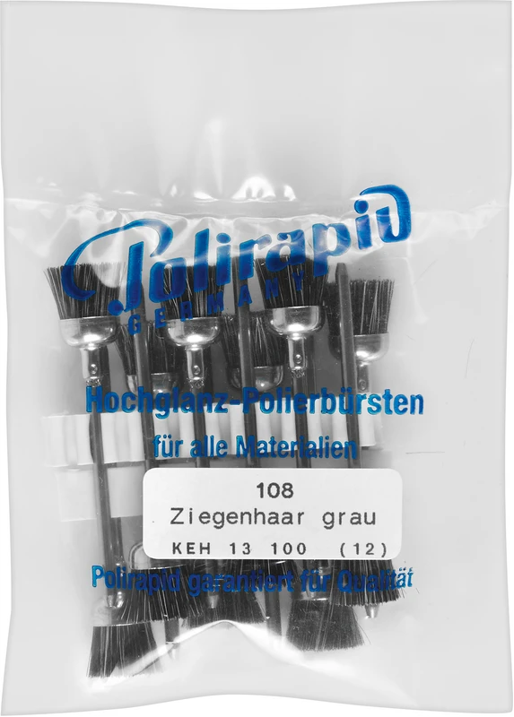 Kelchbürsten  Packung  12 Stück HP, Ziegenhaar grau, Figur Kelch, Ø 9,7 mm