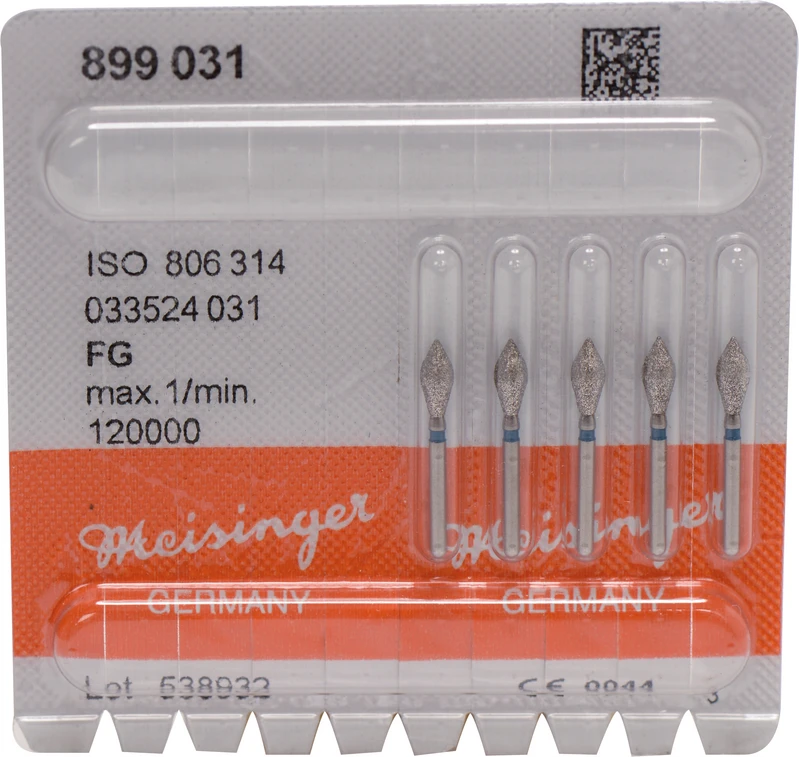 Diamanten 899  Packung  5 Stück blau mittel, FG, Figur 033 Palatinal, 7 mm, ISO 031