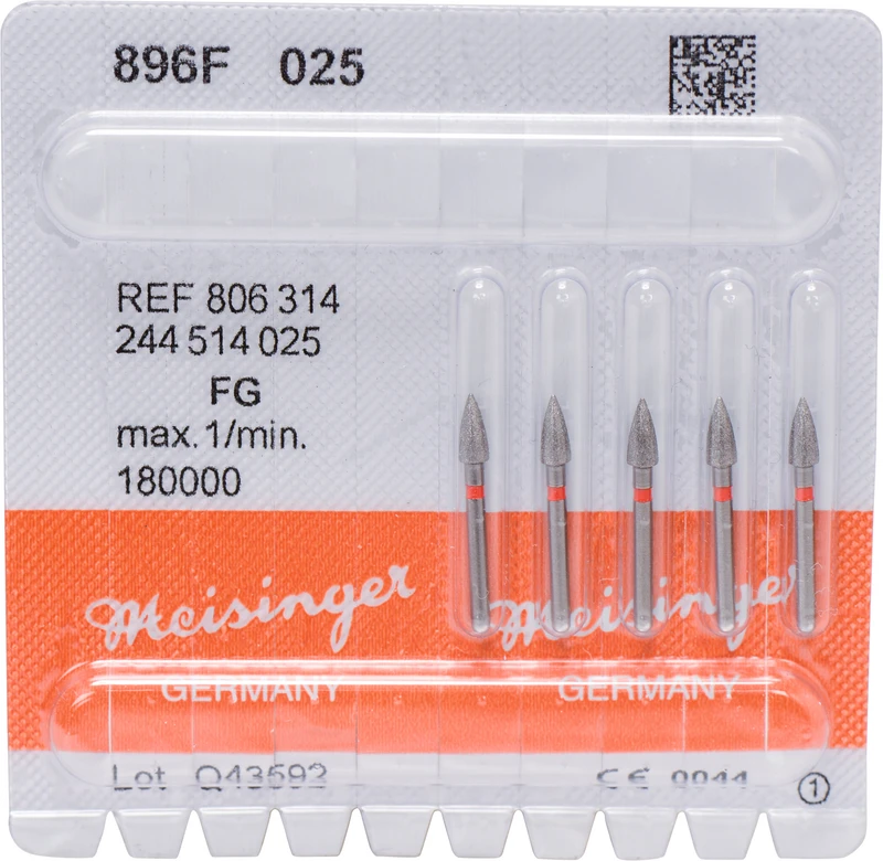 Diamanten 896  Packung  5 Stück blau mittel, FG, Figur 244 Granate, 5,5 mm, ISO 025