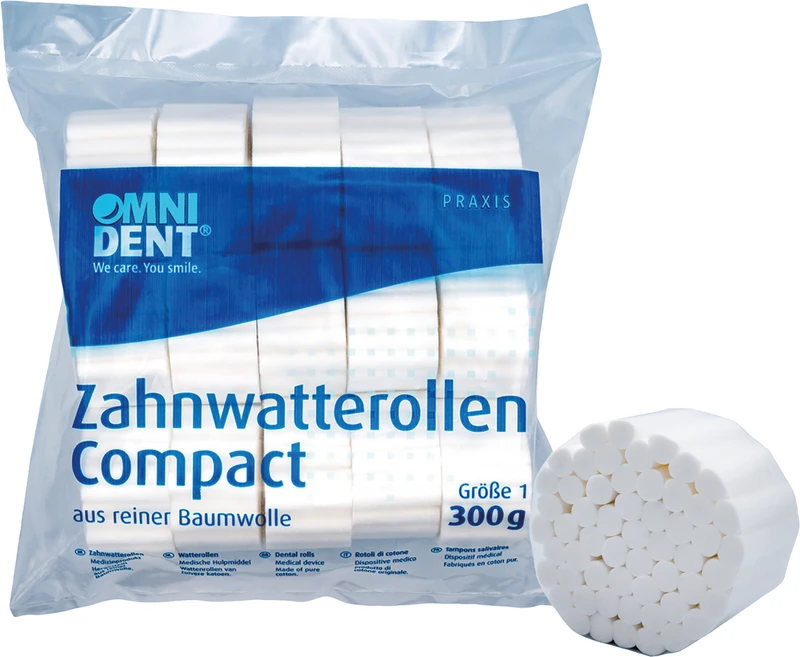 Zahnwatterollen Compact  Packung  300 g Ø 8 mm, Größe 1