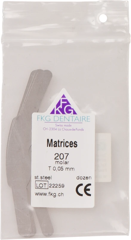 FKG Matrizen  Packung  12 Stück 207, ET 0,05 mm, Molar