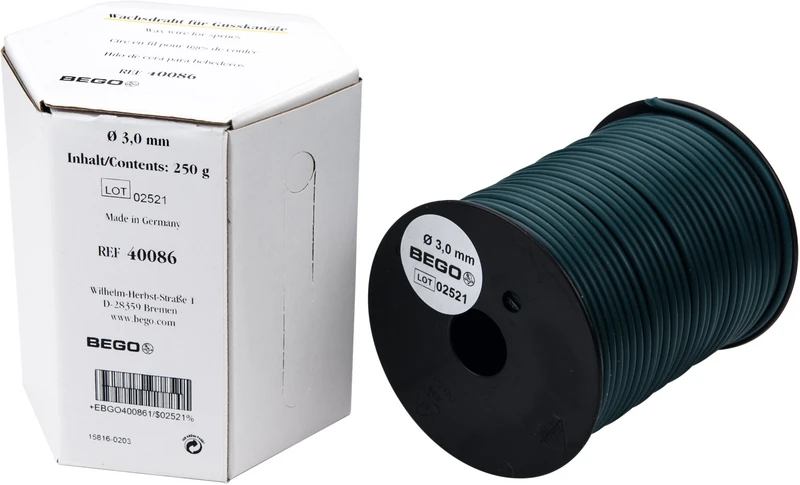 Wachsdraht  Rolle  250 g grün, Länge 36 m, Ø 3 mm