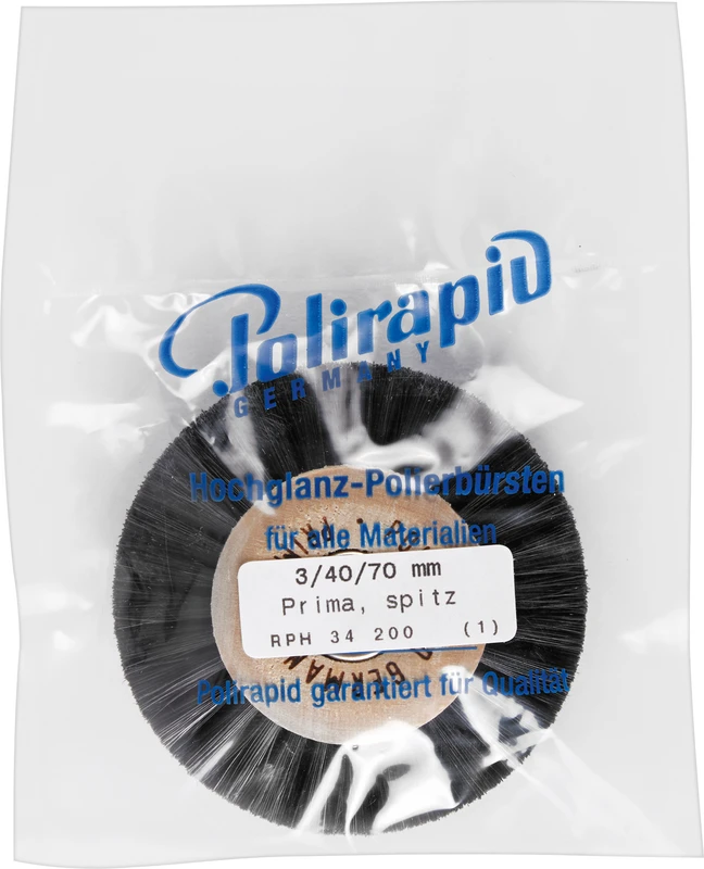 Prima Rundbürsten  Stück  mit HK, 3-reihig, Chungking schwarz spitz, Kern: Ø 40 mm, Außen: Ø 70 mm
