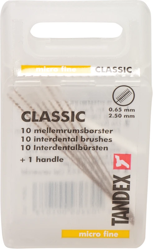 CLASSIC Interdentalbürsten  Packung   10 Stück gelb, Ø 0,65 mm
