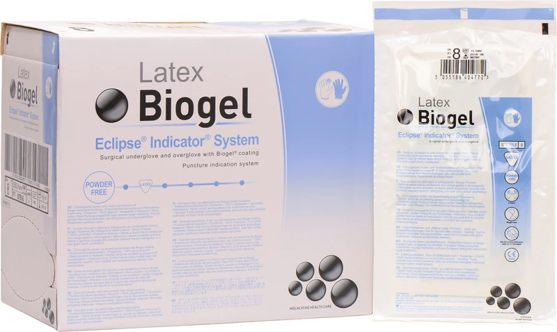 Biogel Eclipse® Indicator® System  Packung  25 x 2 Paar puderfrei, (Farbe: stroh, grün), Größe 8