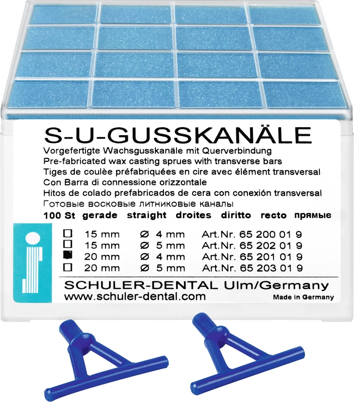 S-U-Gusskanäle  Packung  100 Stück gerade, 20 mm, Ø 4 mm