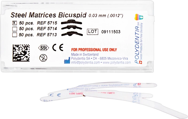 Matrizen Superdünn  Packung  50 Stück für Prämolaren, MOD Kavität