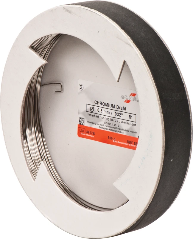 CHROMIUM Spulendraht  Klinikpackung  500 g Stärke 0,8 mm, federhart