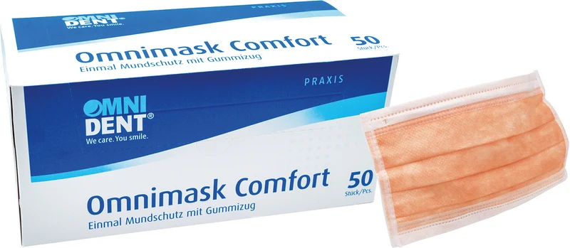 Omnimask Comfort  Packung  50 Stück orange mit Gummizug