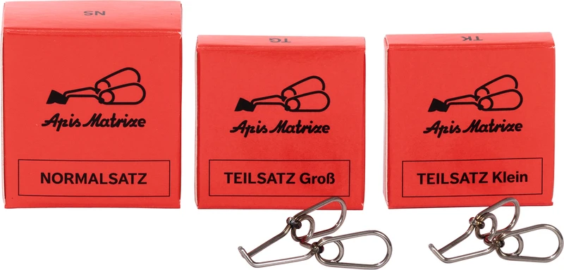 Matrizenbänder  Normalsatz  1 Spanner klein, 1 Spanner groß, 3 Bänder 19 mm, 2 Bänder 25 mm, 2 Bänder 28 mm