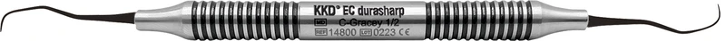 KKD® Easy Clean durasharp Gracey Kürette  Stück  Figur 1\2, für Frontzähne, mit Metallgriff