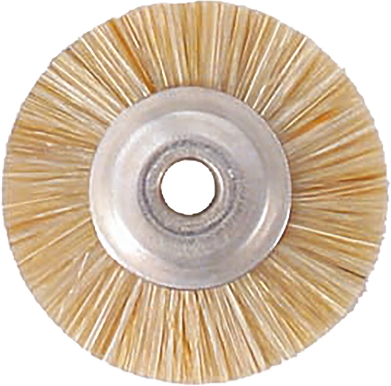 Radbürste Handstück  Packung  12 Stück unmontiert, Borsten weiß 19 mm