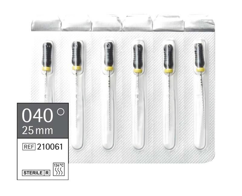 Omni Hedstroemfeilen steril  Packung  6 Stück steril, 25 mm, ISO 040