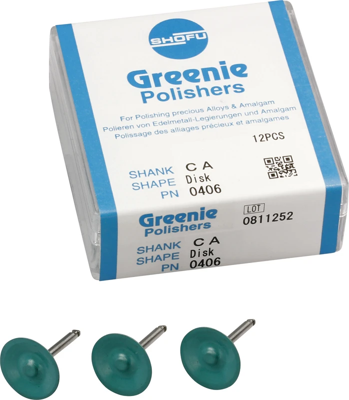 Silikonpolierer  Packung  12 Stück grün, RA, Figur Scheibe, ISO 160