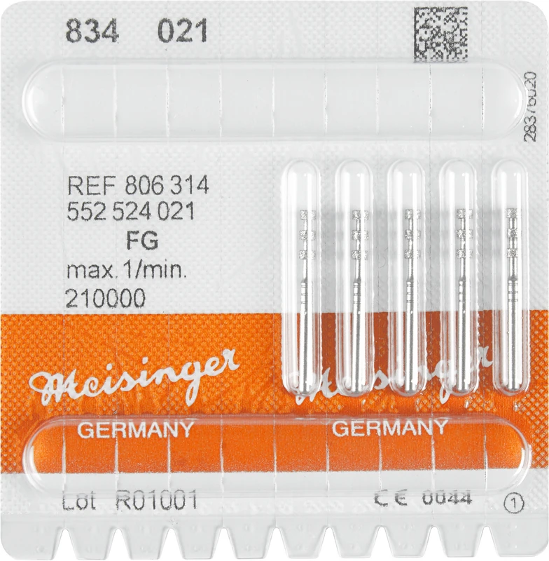 Tiefenmarkierer 834   Packung  5 Stück blau mittel, FG, Figur 552 Tiefenmarkierer, 6 mm, T: 0,5 mm, ISO 021