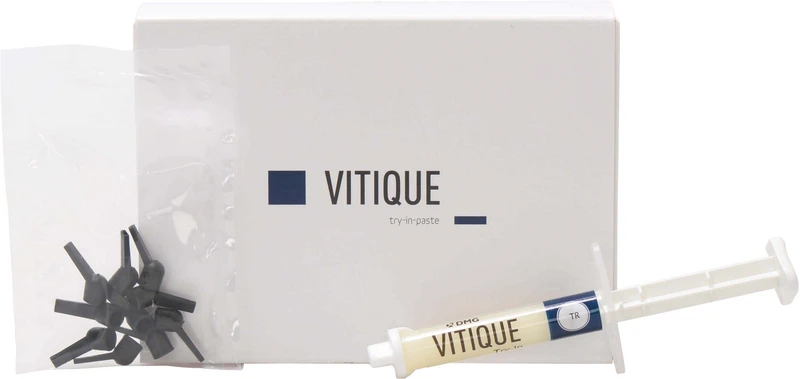 Vitique  Spritze  3,9 g Try-In-Paste transparent, 10 Veneer-Tips
