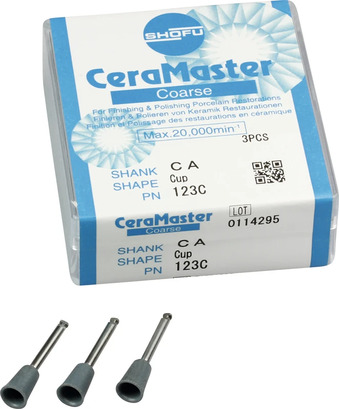 CeraMaster  Packung  3 Stück dunkelgrau grob, RA, Figur Kelch, ISO 065