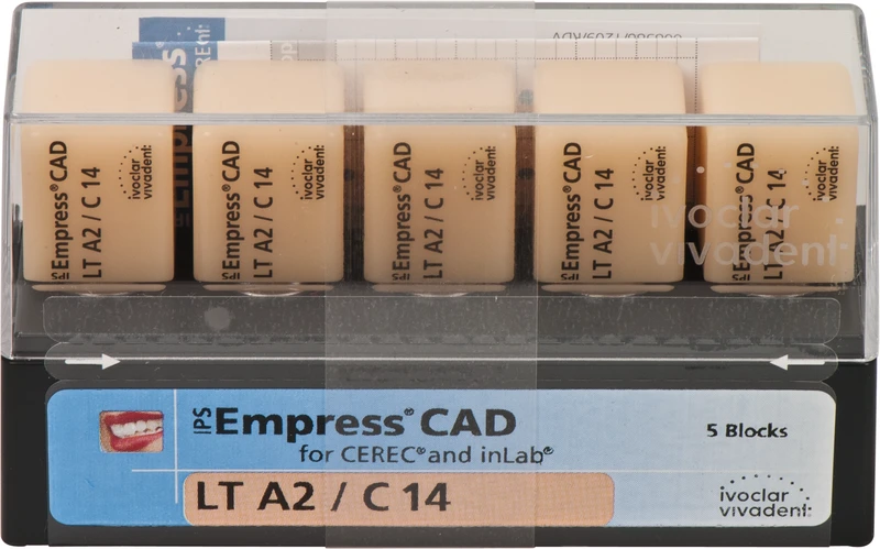 IPS Empress® CAD A-D for CEREC  Packung  5 Stück Gr. C14, A2 LT