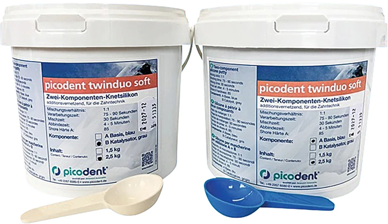 picodent® twinduo soft  Packung  2 x 2,5 kg Eimer