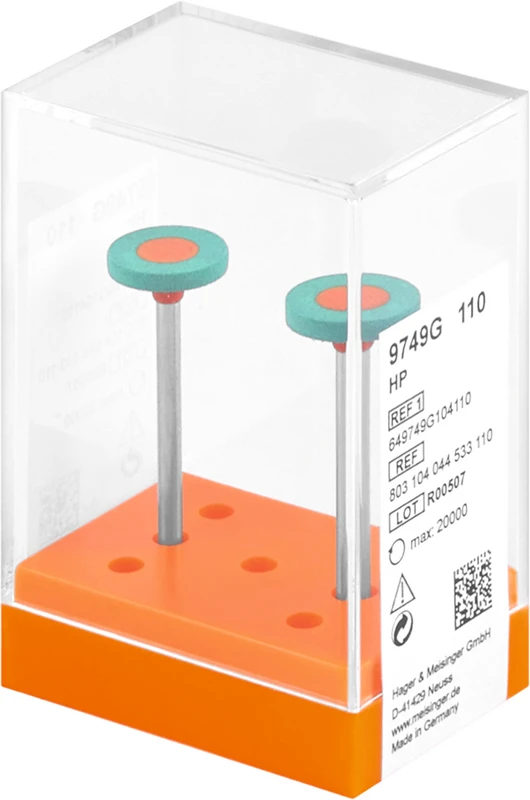 Diamantpolierer 9749  Packung  2 Stück grün grob, HP, Figur 044, 2 mm, ISO 110