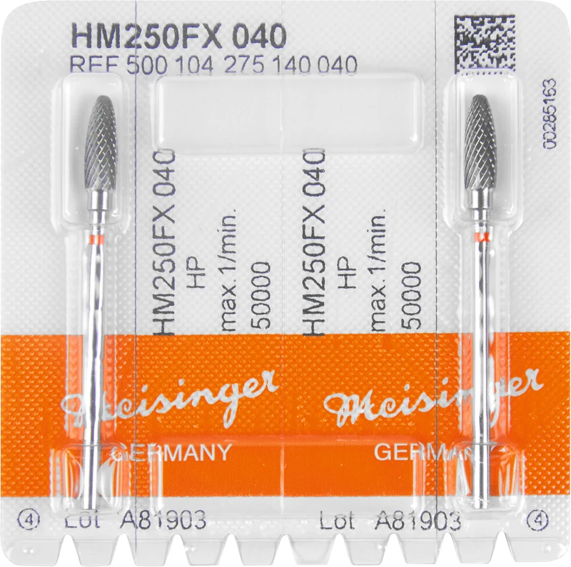 HM-Fräser FX  Packung  2 Stück kreuzverzahnt, rot fein, HP, Figur 275, 12 mm, ISO 040