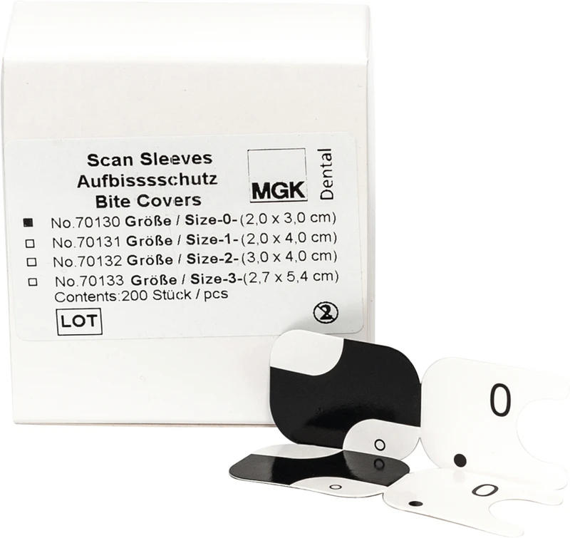 Aufbissschutz für Scan Sleeves \ TABLine Sleeves  Packung  200 Stück Gr. 0 (2 x 4 cm)