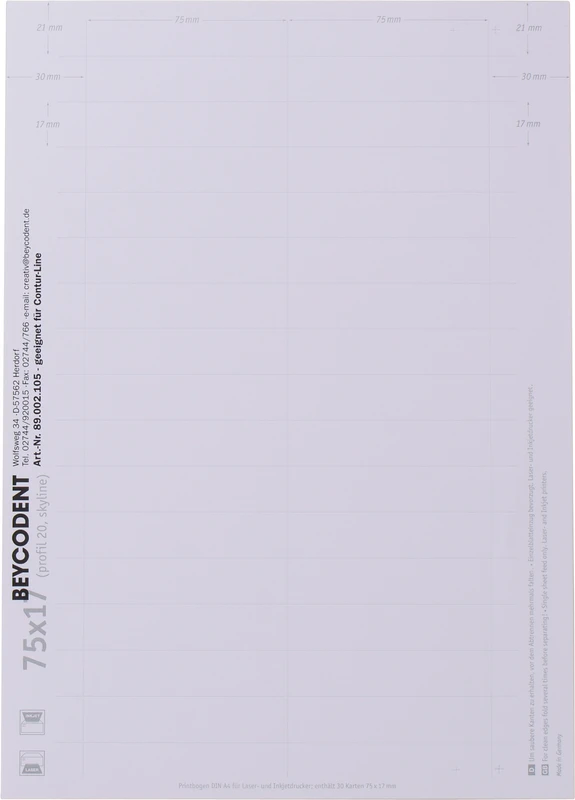 Beschriftungsbogen DIN A4  Packung  5 x 30 Stück Contur-Line