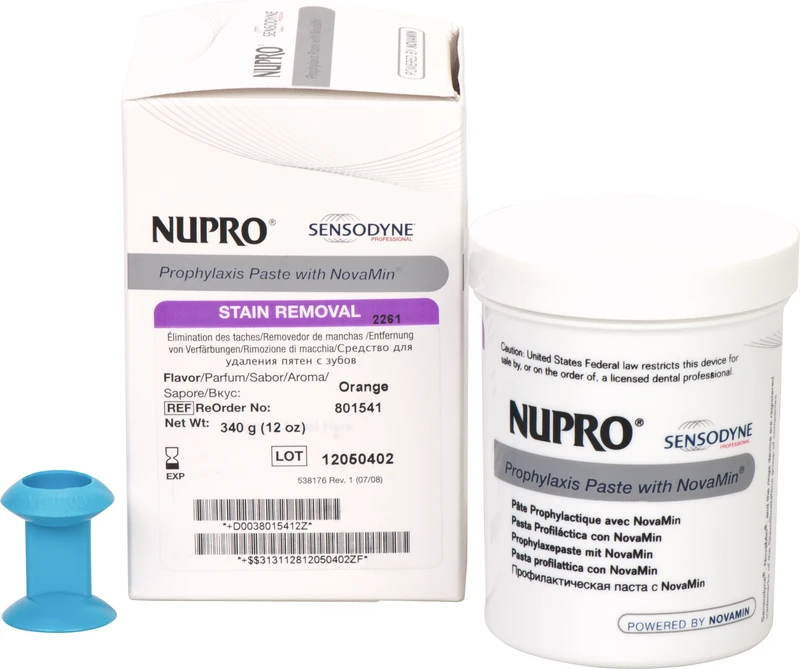 NUPRO® mit NovaMin®  Packung  340 g Reinigungspaste ohne Fluorid, Prophy Grip, Orange