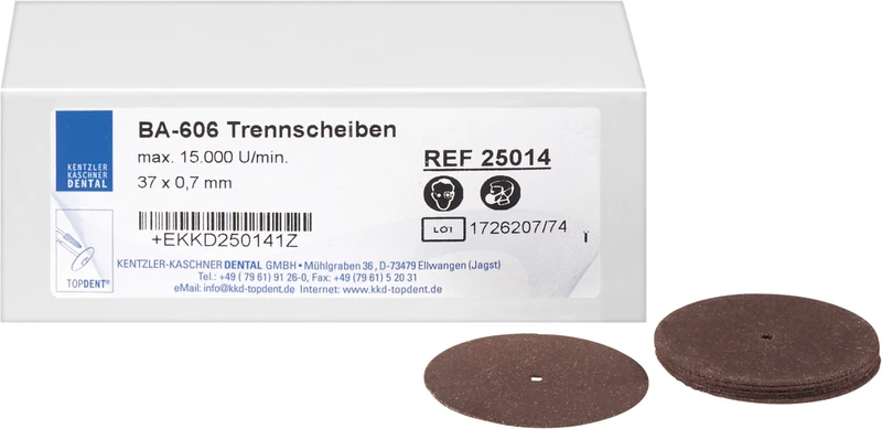 TOPDENT BA 606 Co-Cr-Trennscheiben  Packung  100 Stück Ø 37 mm x 0,7 mm