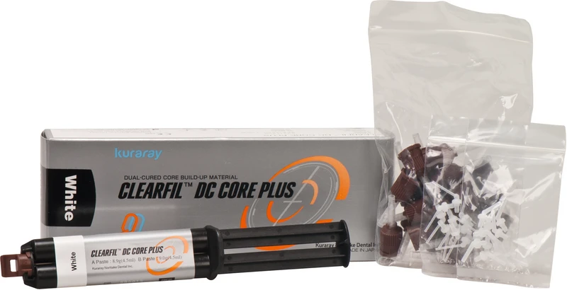 CLEARFIL DC CORE PLUS  Packung  17,9 g \ 9 ml Spritze white, 20 Mixing Tips, 10 Front Tips L, 10 Front Tips S