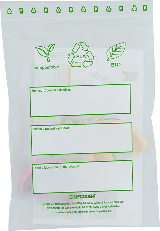 Laborauftragsbeutel PLA Bio   Packung  50 Stück