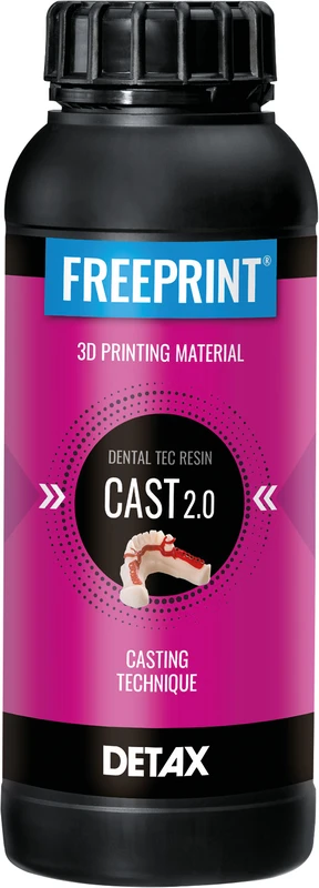 FREEPRINT® cast 2.0  Flasche  1 kg Kunststoff 385 nm, rot-transparent