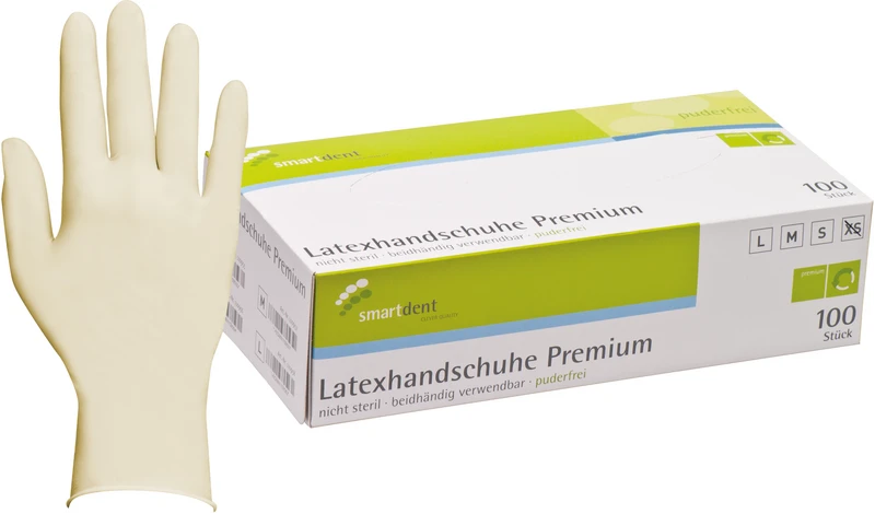smart Latexhandschuhe Premium PF  Packung  100 Stück puderfrei, XS
