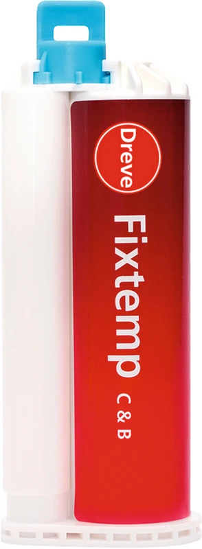 Fixtemp C&B 4:1  Packung  50 ml Doppelkartusche A3, 10 Mischkanülen hellblau