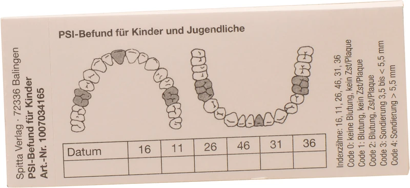 PSI-Befund für Kinder   Stück  25 Blatt