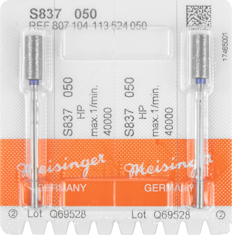 Sinterdiamanten S837  Packung  2 Stück blau mittel, HP, Figur 113 Zylinder, 13 mm, ISO 050