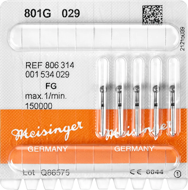 Diamanten 801  Packung  5 Stück grün grob, FG, Figur 001 Rund, ISO 029