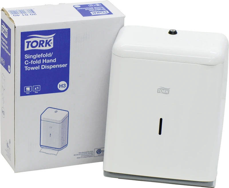 TORK® Spender für Zickzack- und Lagenfalz-Handtücher, Metall  Stück  weiß