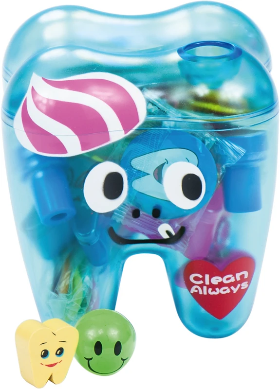 Zahnbehälter gefüllt   Stück  blau, gefüllt