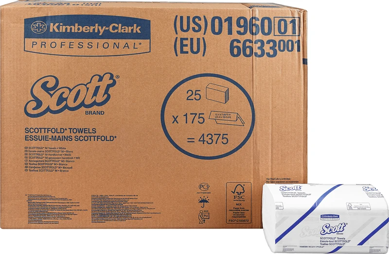 SCOTT® Handtücher  Karton  4.375 Tücher 31,5 x 20 cm, Scottfold