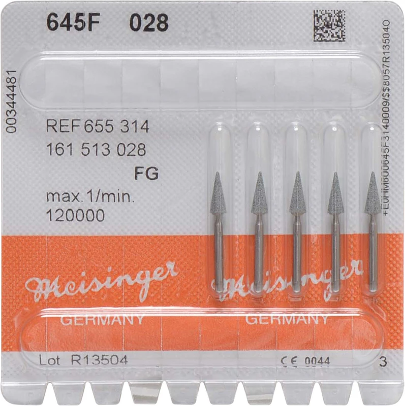 Keramische Schleifer 645  Packung  5 Stück grün fein, FG, Figur 161, 7 mm, ISO 028