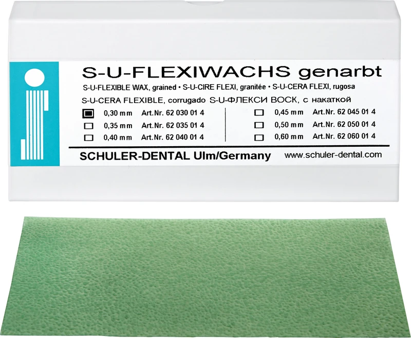 S-U-Flexiwachs  Packung  15 Stück genarbt, Stärke 0,3 mm